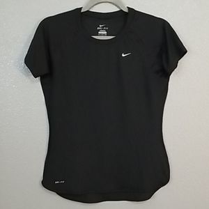 Nike Women's Small Dri-Fit Black SS Top